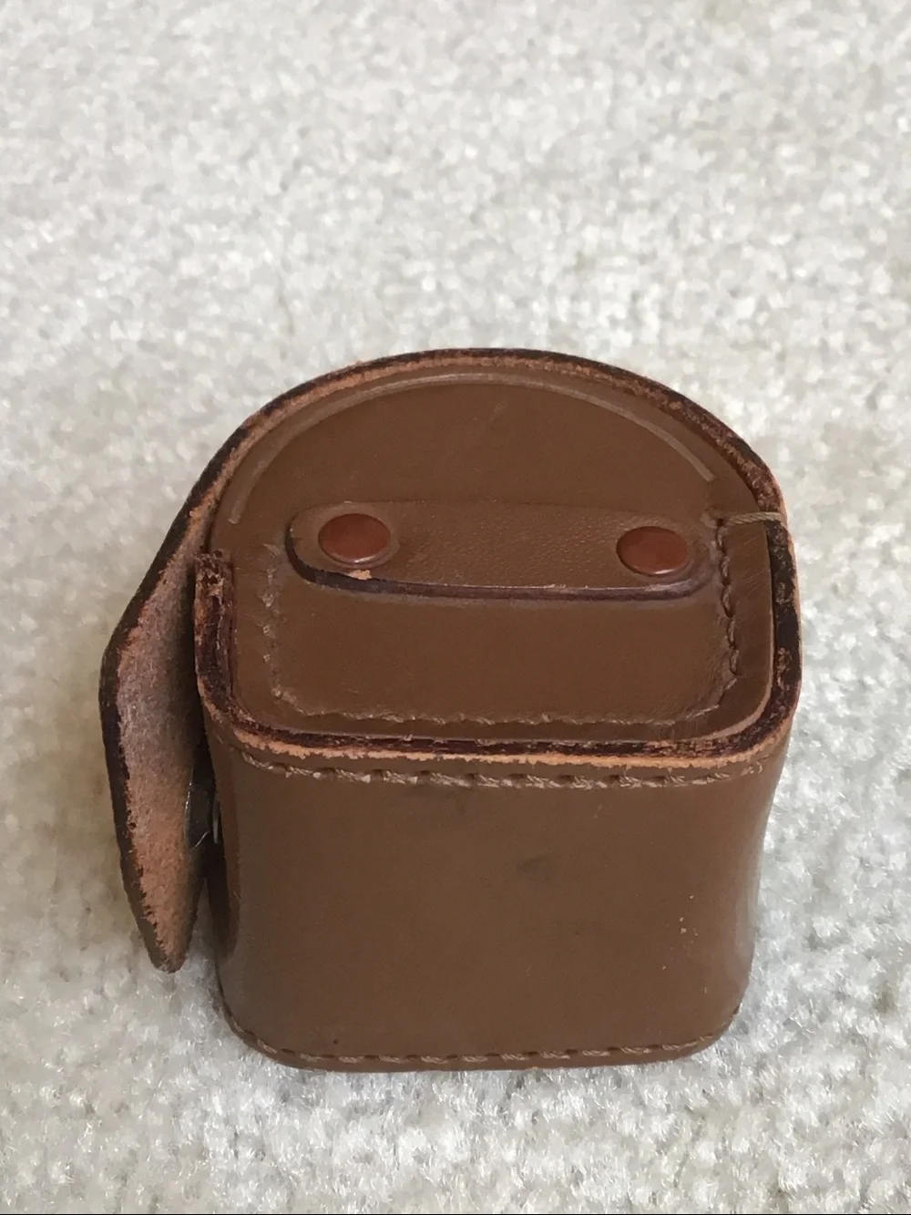 Vintage Chiyoko Brown Leather Case, 1 5/8” x 2”